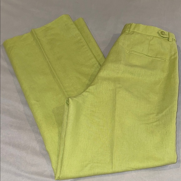 Liz Claiborne Pants Lime Green Wide Leg Linen Cotton Women’s Size 12 - Picture 6 of 13